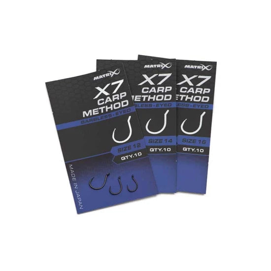 Carlige Feeder Matrix X7 Carp Method, Barbless, Nr.14, 10buc/pac