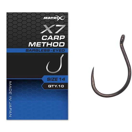 Carlige Feeder Matrix X7 Carp Method, Barbless, Nr.16, 10buc/pac