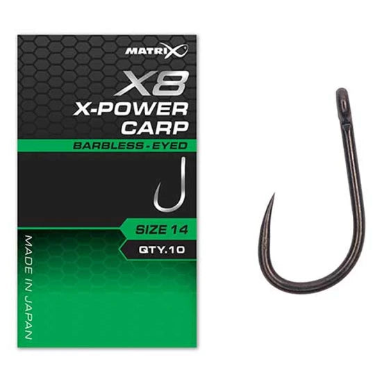 Carlige Feeder Matrix X8 Power Carp, Barbless, Nr.10, 10buc/pac