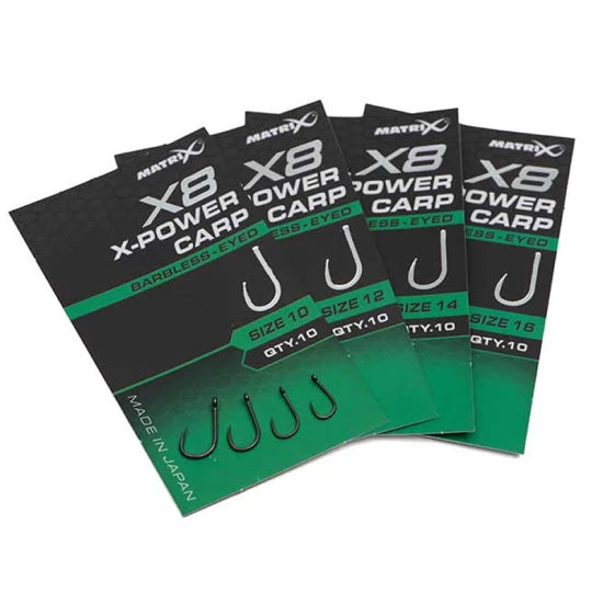 Carlige Feeder Matrix X8 Power Carp, Barbless, Nr.12, 10buc/pac