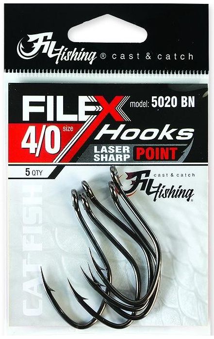 Carlige Filfishing Filex Seria 5020 Black Nickel, Nr.4/0, 5buc/pac