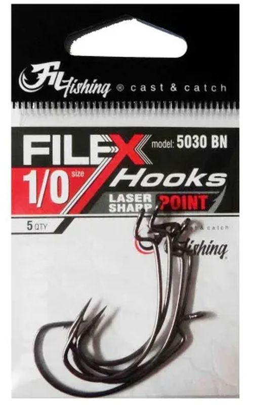 Carlige Filfishing Offset 5030 Black Nickel, Nr.2/0,  5buc/pac