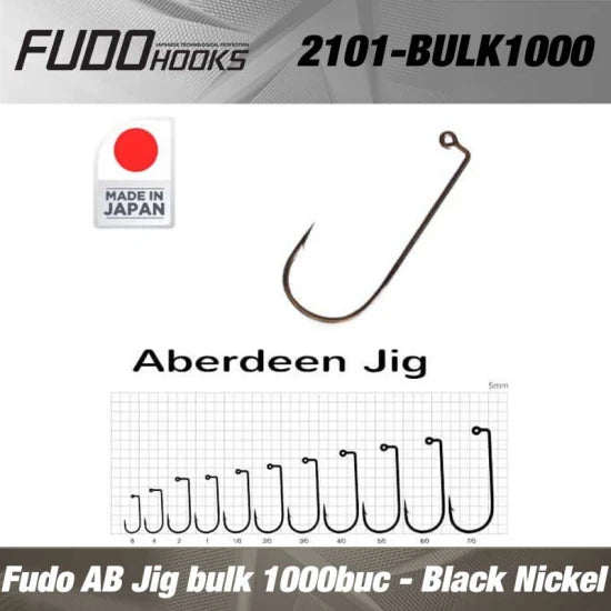 Carlige Fudo Ab Jig Black Nickel Nr.4, 1000buc/bulk