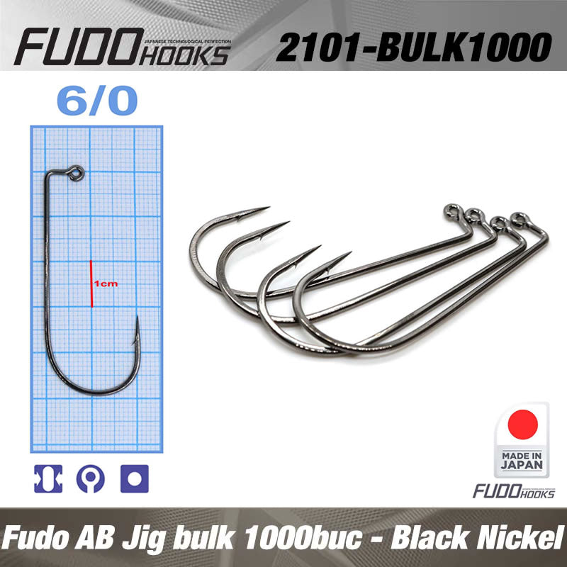 Carlige Fudo AB Jig Black Nickel Nr.6/0, 1000buc/bulk