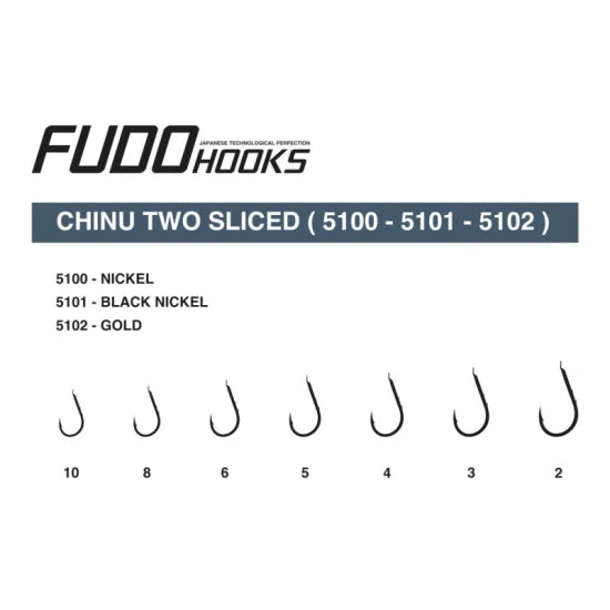 Carlige Fudo Chinu Two Sliced Bn Black Nickel Nr.3  8buc/plic