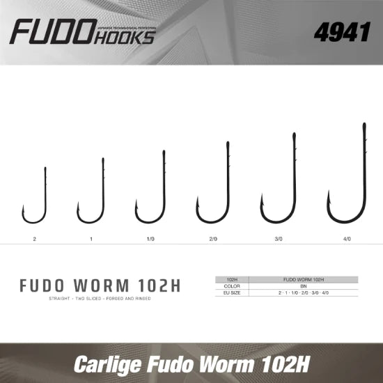 Carlige Fudo Worm 102h Bn Nr.4/0 5buc/plic