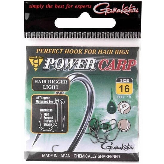 Carlige Gamakatsu Powercarp Hair Rigger L Eyed 10buc/plic Nr 10