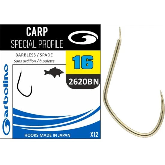 Carlige Garbolino Carp Special Profile 2620bn Barbless, Nr.8, 12buc