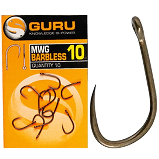 Carlige Guru Barbless Mwg Nr.10, 10buc/pac