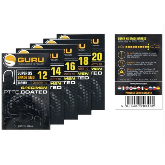 Carlige Guru Super Xs Spade Barbed, Nr.10, 10buc/pac