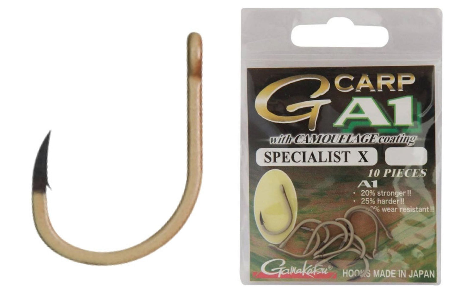 Carlige Gamakatsu A1 G-Carp Specialist X Camou Nr.4 10buc/plic