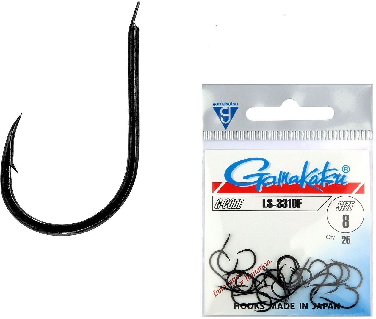 Carlige Gamakatsu LS-3310F, Black, nr.1/0, 25buc/plic