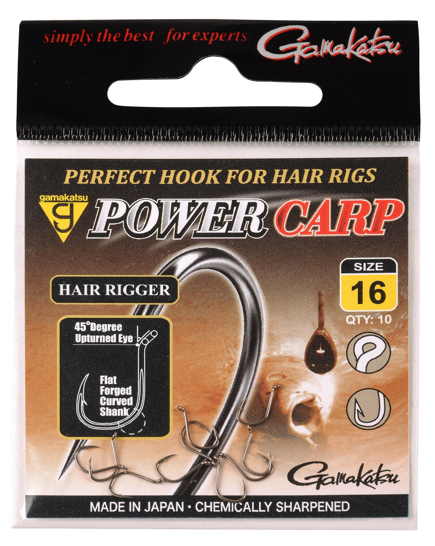 Carlige Gamakatsu Power Carp Hair Rigger 10 buc plic. Nr.10