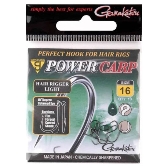 Carlige Gamakatsu Power Carp Hair Rigger Light Barbless Nr.12, 10buc/plic
