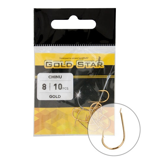 Carlige GoldStar CHINU GOLD Nr 3/0 10buc