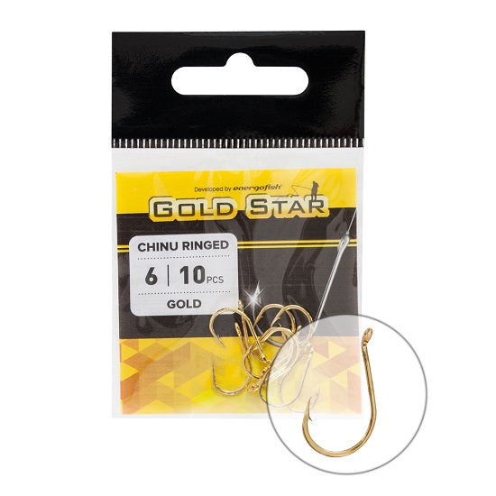 Carlige GoldStar CHINU RINGED GOLD Nr 2/0 8buc