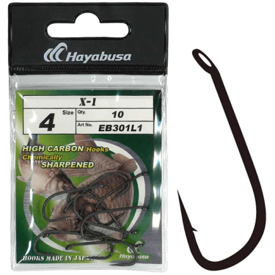 Carlige Hayabusa X1 Nonreflective Black, Nr.8, 10buc/pac