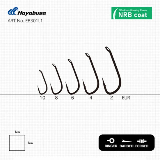 Carlige Hayabusa X1 Nonreflective Black, Nr.8, 10buc/pac