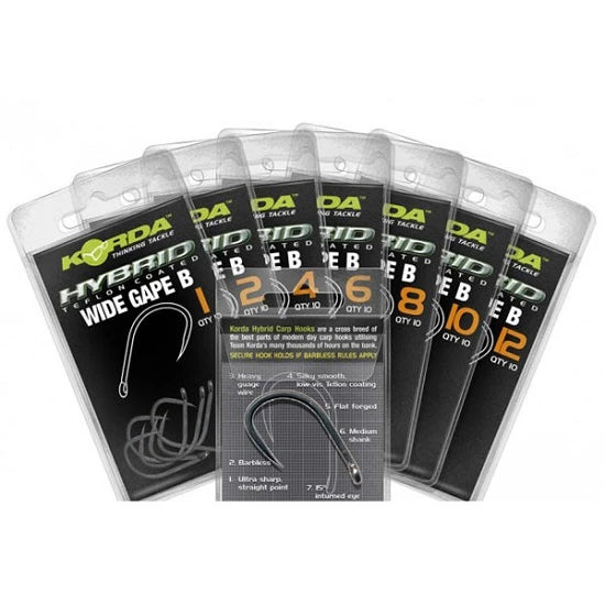 Carlige Korda Wide Gape Barbless Nr.8 10buc/plic