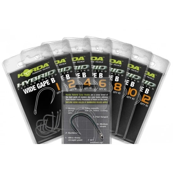 Carlige Korda Wide Gape, Barbless, Nr.2, 10buc/plic