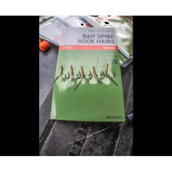 Carlige Korum Bait Spike Hook Hairs Barbed, Nr. 10, 5buc/pac