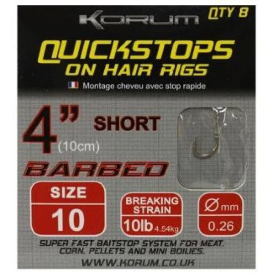 Carlige Korum Quickstops On Hair Rigs Barbed, Nr.16, 8buc/pac