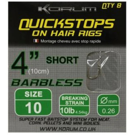 Carlige Korum Quickstops On Hair Rigs Barbless, Nr.16, 8buc/pac