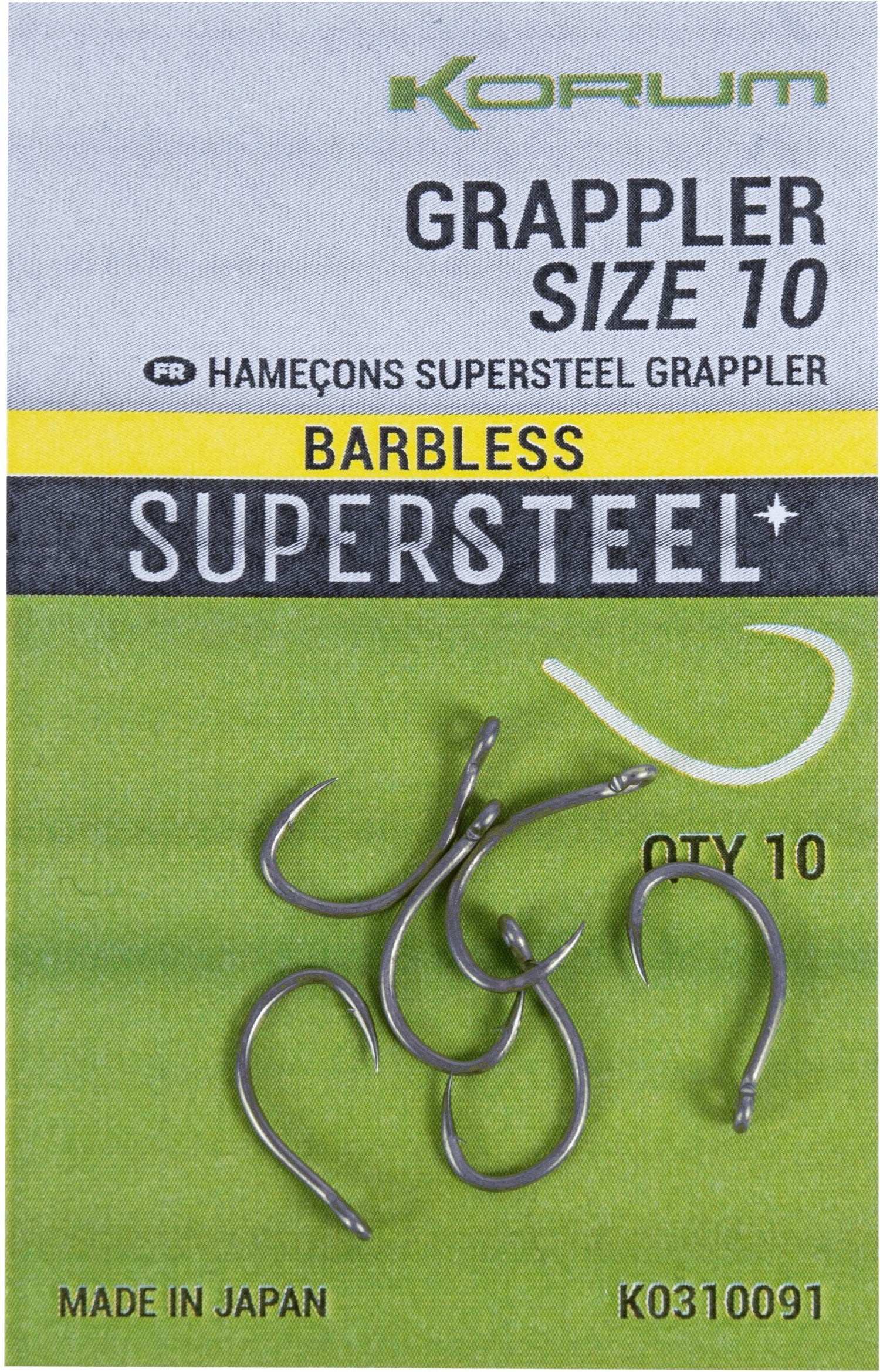 Carlige KORUM Supersteel Grappler Hooks Barbless, Nr.12, 10buc/pac