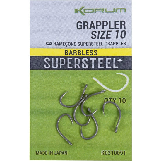 Carlige Korum Supersteel Grappler Hooks Barbless, Nr.14, 10buc/pac