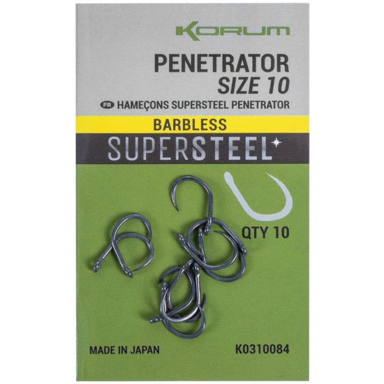 Carlige Korum Supersteel Penetrator Hooks Barbless, Nr.8, 10buc/pac
