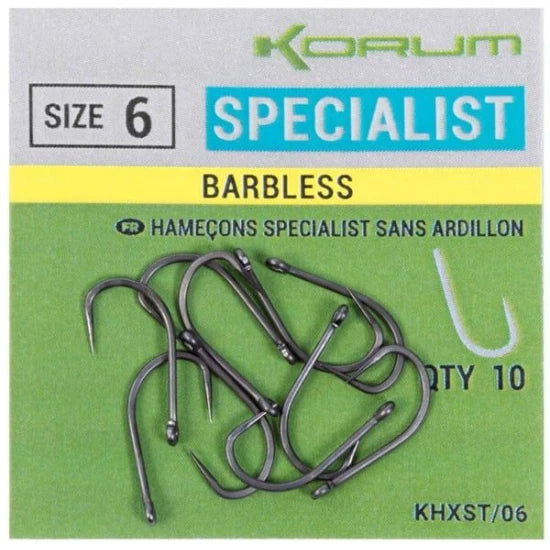 Carlige Korum Xpert Specialist Barbless Hooks, Nr.8, 10buc/pac