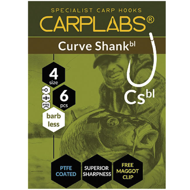 Carlige Konger Carplabs Curve Shank Barbless Titanium Grey Ringed Nr.8, 6buc/plic