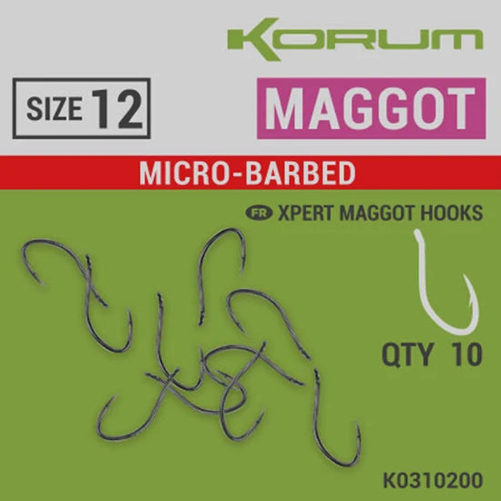 Carlige Korum Xpert Maggot Barbed Hooks Nr.16, 10buc/pac