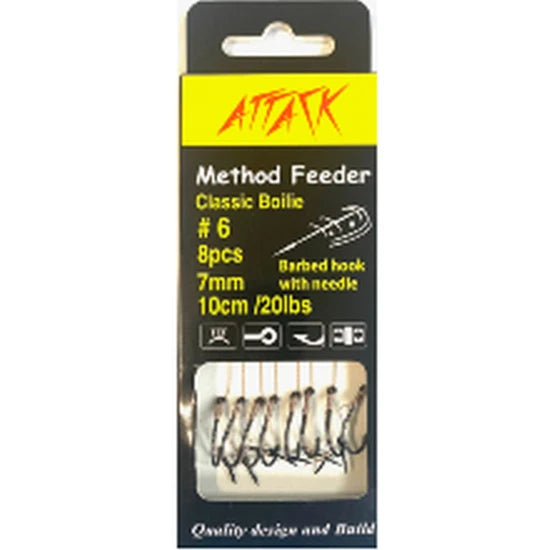 Carlige Legate Attack Method Feeder Rig Classic Boilie Spike, 10cm, Nr.8, 20lbs, 8buc/pac