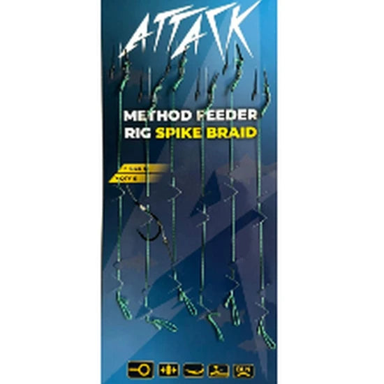 Carlige Legate Attack Method Feeder With Spike, 7mm, Nr.10, 6buc/pac