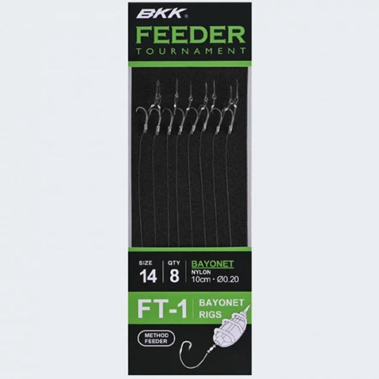 Carlige Legate Bkk Ft-1 Method Bayonet Feeder Rig 10cm, Nr.10, 0.23mm, 8buc/pac