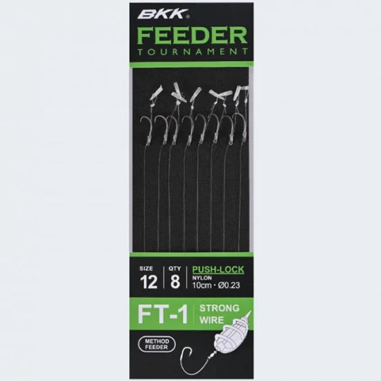 Carlige Legate Bkk Ft-1 Method Quick Stop Feeder Rig 10cm, Nr.12, 0.23mm, 8buc/pac
