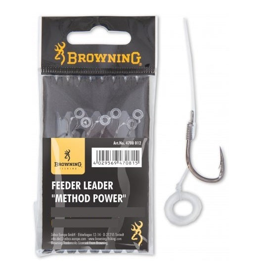 Carlige Legate Browning 10cm Nr.10 Fir 0.22mm Feeder Method hook to nylon with pellet band