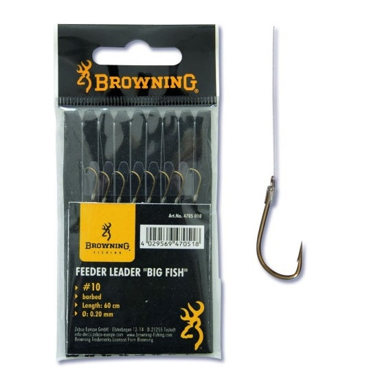 Carlige Legate Browning 60cm Nr.14 Feeder Big Fish hook to nylon Bronze