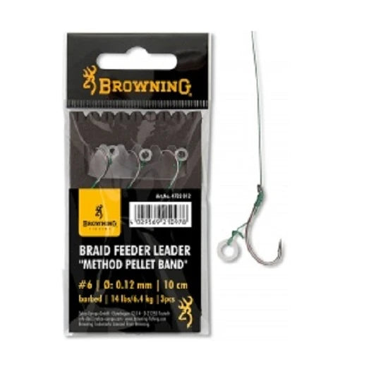 Carlige Legate Browning No.4 10 Cm 0.14 Mm Braid Feeder Leader Method Pelet Band