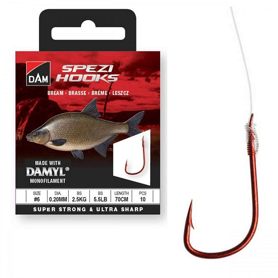 Carlige Legate DAM No.10 70cm 0.18mm New Spezi Bream