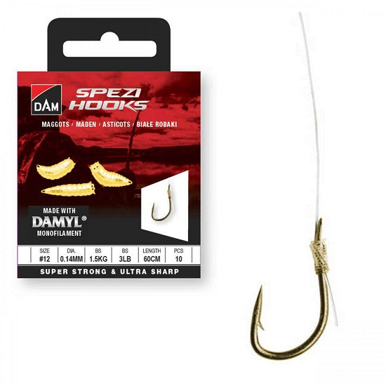 Carlige Legate DAM No.14 60cm 0.14mm New Spezi Maggots