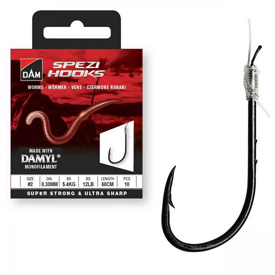 Carlige Legate DAM No.8 60cm 0.20mm New Spezi Worms