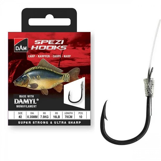 Carlige Legate Dam No.8 70cm 0.25mm New Spezi Carp