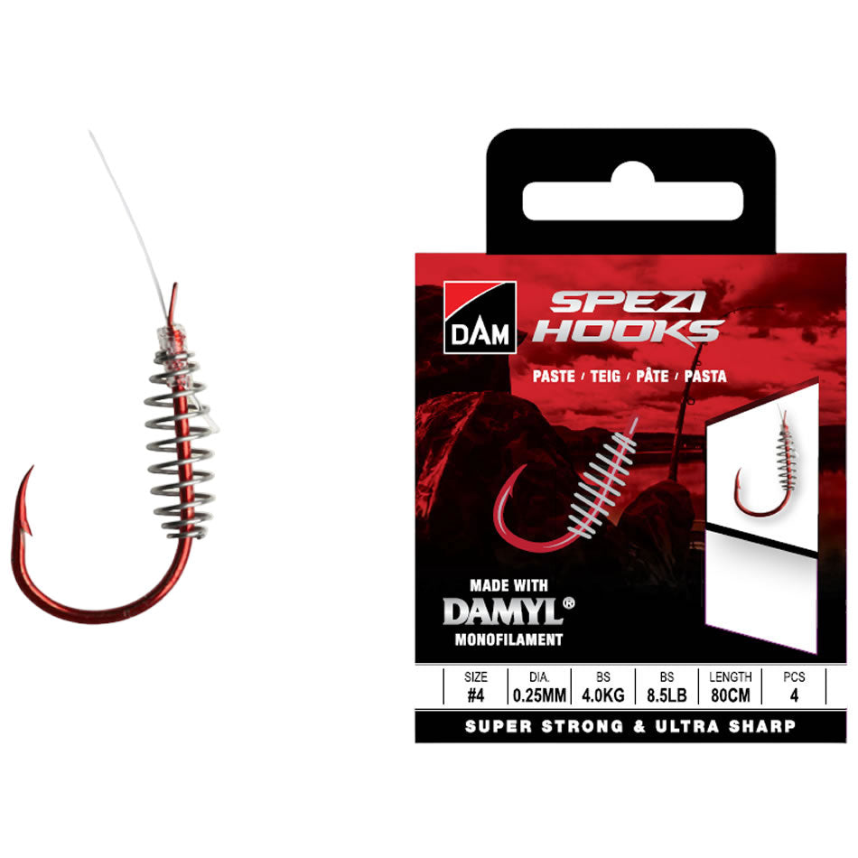 Carlige Legate DAM Spezi Arc Paste Nr.8, 0.20mm, 80cm, 4buc/pac