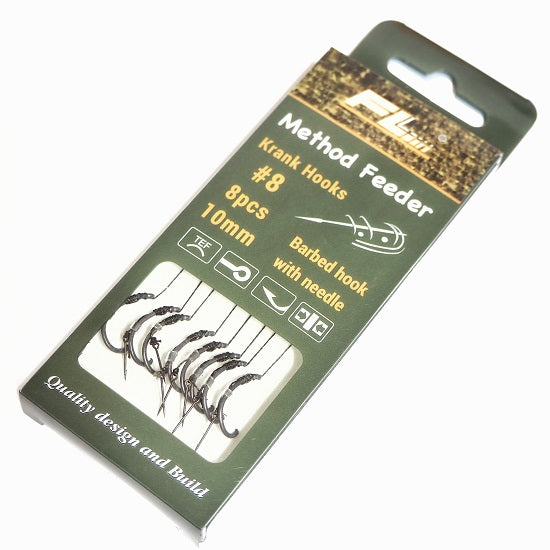 Carlige Legate FL Method Feeder Cu Spin 10mm Carlig Krank Hooks Nr 6 8Buc/Set