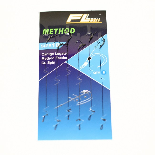 Carlige Legate FL Method Feeder Cu Spin 7mm Carlig Method Barbles Nr 14 6Buc/Set