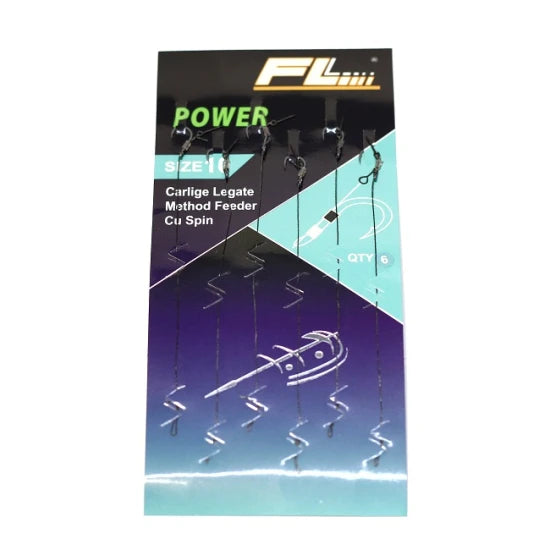 Carlige Legate Fl Method Feeder Cu Spin 7mm Carlig Power Nr 14 6buc/set