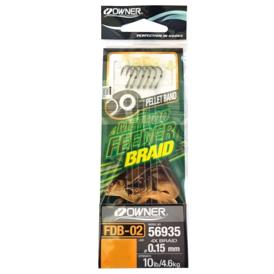 Carlige Legate Feeder Owner Fdb-02 Pellet Band Braided Nr.10, 6buc/pac