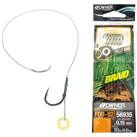 Carlige Legate Feeder Owner Fdb-02 Pellet Band Braided Nr.14, 6buc/pac